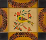 fraktur of a distilfink by David Y. Ellinger, watercolor, sold Apr 2014