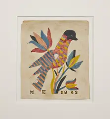 drawing of a bird by Barbara Ebersole, pen and ink, sold Apr 2014