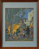 street scene by Edith Lucille Howard, pastel, sold Mar 2014