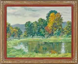 landscape by Anton Kamp, oil on canvas, sold Mar 2014
