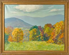 landscape by Anton Kamp, oil on canvas, sold Mar 2014