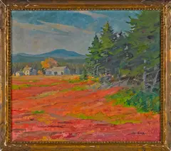 landscape by Anton Kamp, oil on canvas, sold Mar 2014