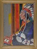 portrait of an Indian chief by Marjorie Martinet, oil on canvas, sold Mar 2014