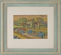 landscapes by Edwin Welsh, watercolor, sold Mar 2014