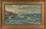 coastal scene by George Howell Gay, watercolor, sold Mar 2014