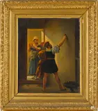 interior scene by Leopold Robert, oil on canvas, sold Mar 2014