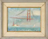 of the Golden Gate Bridge by Fortunato Figone, oil on board, sold Mar 2014