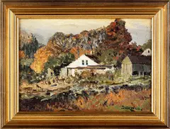 landscape by Benjamin Franklin De Haven, oil on board, sold Mar 2014