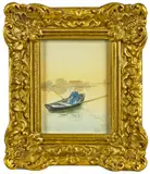 of a woman in a rowboat by Ida Waugh, watercolor, sold Mar 2014