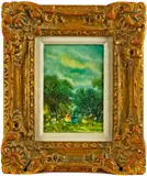 picnic scene by Stefanos Sideris, oil on board, sold Mar 2014