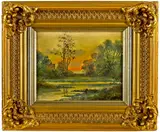 river landscape by Raphael Senseman, oil on canvas, sold Mar 2014