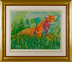 of a prowling leopard by LeRoy Neiman, serigraph, sold Mar 2014