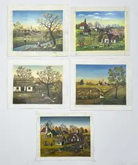 5 Works by A. Kowalski, oil on canvas, sold Mar 2024