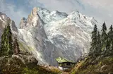Cabin in the Mountains by Herbert August Uerpmann, oil on canvas (unstretched), sold Mar 2024