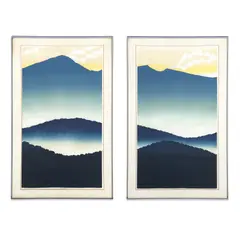 Blue Mountain I and II (2 Works) by Sabra Johnson Field, silkscreen on rice paper, sold Apr 2024