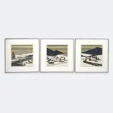 Winter in White River Valley I, II, III (3 Works) by Sabra Johnson Field, woodcut, sold Apr 2024