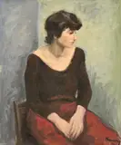Portrait of a Woman by Albert Bela Bauer, 1976, oil on canvas board, sold Apr 2024