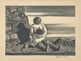Big Baby (Greenland Mother) by Rockwell Kent, 1933, woodcut on paper, sold Apr 2024