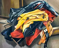 Work Clothes I by Lowell Nesbitt, 1973, oil on canvas (unstretched), sold May 2024