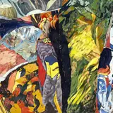 Whirlwind and Landscape by Juan Carlos Lasser, oil on canvas (unstretched), sold May 2024