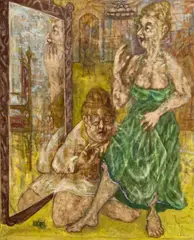 The Fitting by Paul Marcus, 1972, oil on canvas, sold May 2024