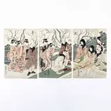 Woodcut Prints, Group of 3 by Utagawa Toyokuni, woodcut, sold May 2024