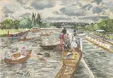 Regatta, Henley by Paul Lucien Maze, pastel on paper, sold May 2024