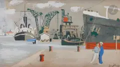 Marins dans le port marchand by Jean Hugo, Gouache, sold Feb 2022