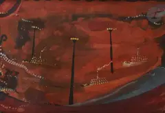 Les Réverbères by Eugène Gabritchevsky, Gouache, sold Feb 2022