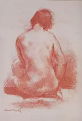 Etude d'un nu féminin de dos by Marcel Roche, Lithographie, sold Sep 2021