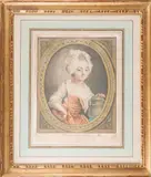 The woman taking coffee - The milk woman, deux pendants (Hérold 294, 295). 285 x 233 by Louis-Marin Bonnet, Gravure à la manière du crayon, impression en couleurs avec les planches d'or pour le cadr, sold Mar 2017