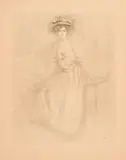 Jeune fille du monde, 1908 (J. Bailly-Herzberg p. 355). 495 x 392 by Albert de Belleroche, Lithographie sur vélin chamois, sold Mar 2017
