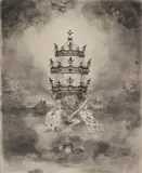 La tiare, reproduisant l'oeuvre de l'orfèvre Froment- Meurice offerte au pape Léon XIII à l'occasion de son jubilé (2 ex) (Bourcard et Goodfriend 173 IIIe et IV by Félix Buhot, Pointe sèche, aquatinte, sold Mar 2017