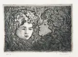 L'enterrement en Bretagne, 1897 - Têtes d'enfants, 1905-06 (Catalogue D. Morane 4, 43). 116 x 165. 335 x 490 by Charles Cottet, Aquatinte et pointe sèche, lithographie en couleurs sur chine volant, sold Mar 2017