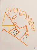 Arlequin à la guitare, vers 1960 - Poèmes. 530 x 420. 345 x 262 by Jean Cocteau, Lithographie ou aquatinte en couleurs en couleurs sur vélin, sold Mar 2017