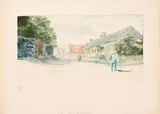Entrée du village de Saint-Julien le pauvre, 1903. 253 x 472 by Eugène Delâtre, Eau-forte et aquatinte en couleurs, sold Mar 2017