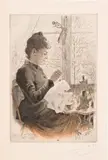 Chez la couturière, 1894. 230 x 155 by Eugène Delâtre, Eau-forte, aquatinte en couleurs, sold Mar 2017