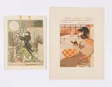 Calendrier pour 1896, La Belle Jardinière, 2 rue du Pont-Neuf, Paris (une planche est reproduite dans Berthon et Grasset, V. Arwas p. 28). 200 x 155. Chromotypo by Eugene Grasset, Lithographie en couleurs, sold Mar 2017