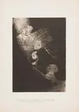 D'abord une flaque d'eau, ensuite une prostituée - C'est une tête de mort avec une couronne de roses... planches I et VI de la Tentation de saint Antoine, texte by Odilon Redon, Lithographie sur chine appliqué sur vélin, sold Mar 2017