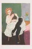 Les bas noirs (femme rousse et chat), vers 1895 - Nu allongé aux cheveux roux. 455 x 305. 310 x 390 by Charles Maurin, Eau-forte et aquatinte en couleurs, sold Mar 2017
