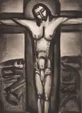 Sous un Jésus en croix oublié là... planche XX du Miserere, 1926 (Rouault 73). 585 x 412 by Georges Rouault, Eau-forte, aquatinte, sold Mar 2017