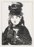 Berthe Morisot (première planche), 1872 (Guérin 77). 202 x 143 by Edouard Manet, Lithographie sur chine appliqué sur vélin, sold Mar 2017