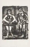 Belle Etelka - Dompteur, deux planches des Saltimbanques (I. Rouault 328, 329). 359 x 235. 360 x 285 by Georges Rouault, Lithographie sur vélin, sold Mar 2017