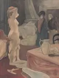 Nu à sa toilette by Alméry Lobel-Riche, Gouache, sold Mar 2017