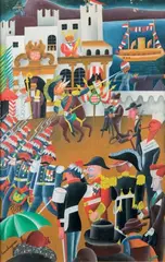 La parade by Louis Touchagues, Gouache, sold Mar 2017