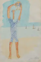 Au bain de mer by Léopold Survage, 1930, Aquarelle sur traits de crayon, sold Dec 2016