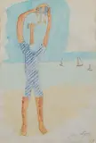 Au bain de mer by Léopold Survage, 1930, Aquarelle sur traits de crayon, sold Dec 2016