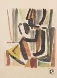 Personnage assis de profil by Jacques Nestlé, Aquarelle, sold Dec 2016