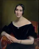 Portrait de femme assise en robe noire by Sébastien Norblin de la Gourdaine, Toile, sold Dec 2016
