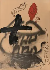 Composition by Antoni Tàpies, Lithographie sur papier, sold Feb 2018